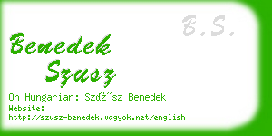 benedek szusz business card